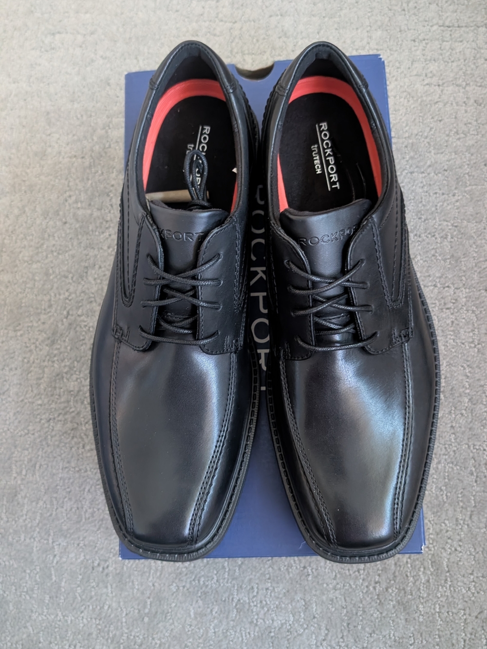 Rockport Men’s Black Leather Lace-Up Dress Shoes